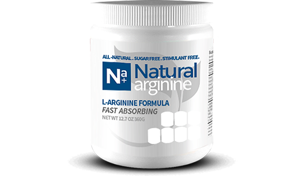 The container for Natural Arginine L-arginine formula.